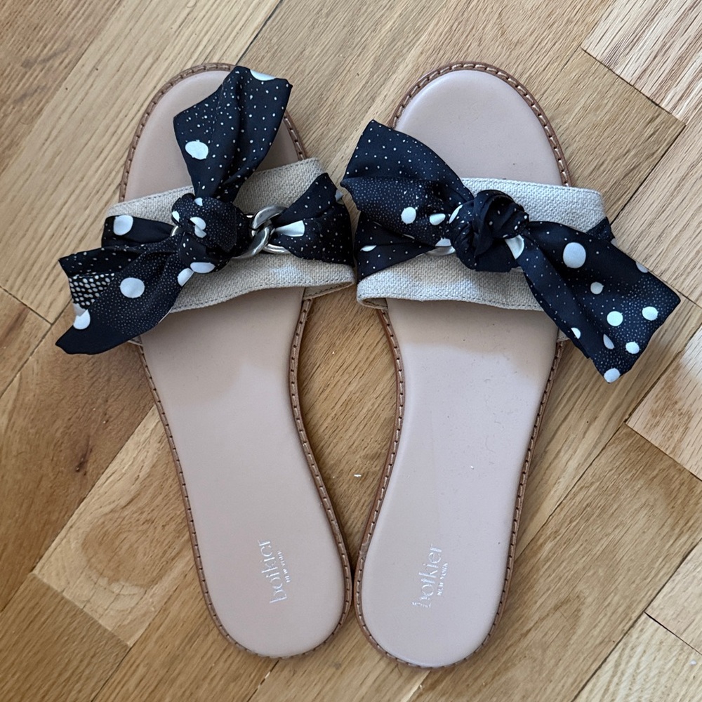 Botkier Dot Bow Slide Sandals 8.5